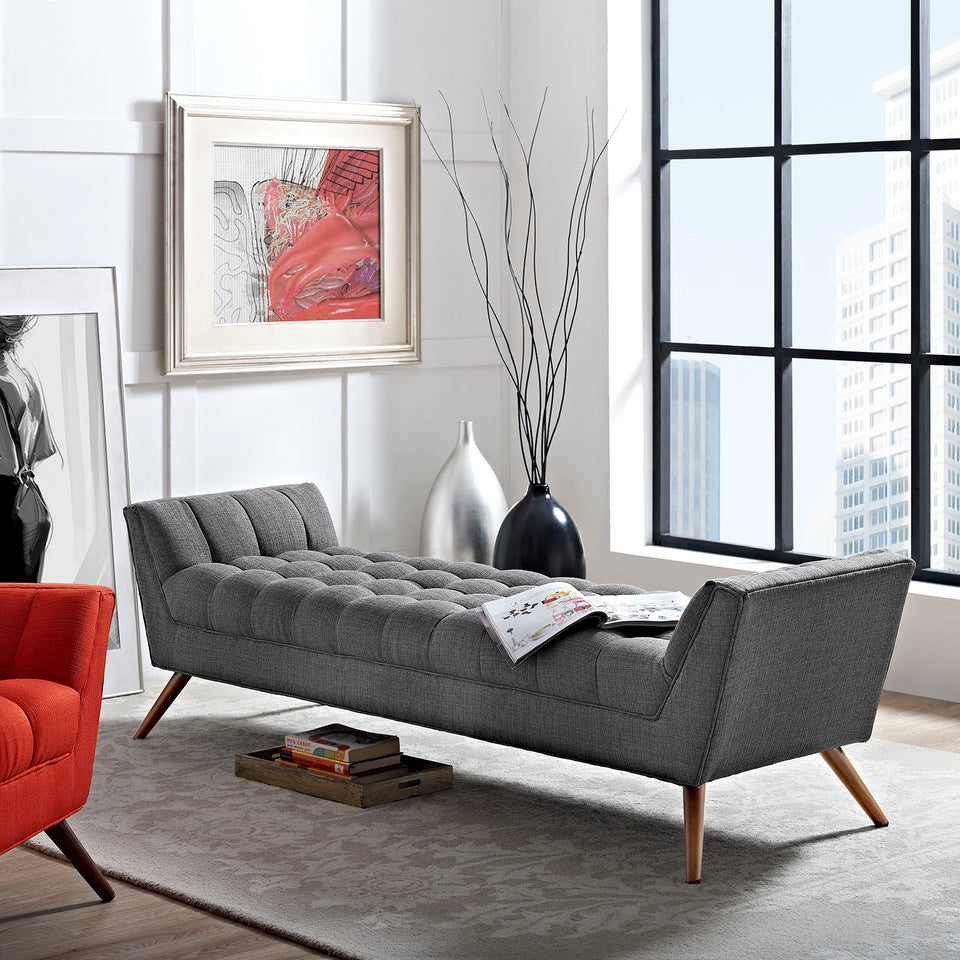 Response Upholstered Fabric Bench.
