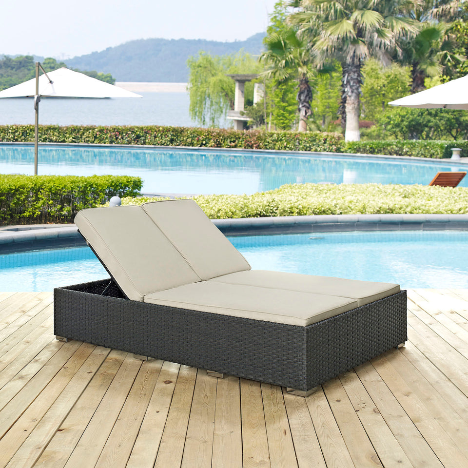 Sojourn Outdoor Patio Sunbrella® Double Chaise.