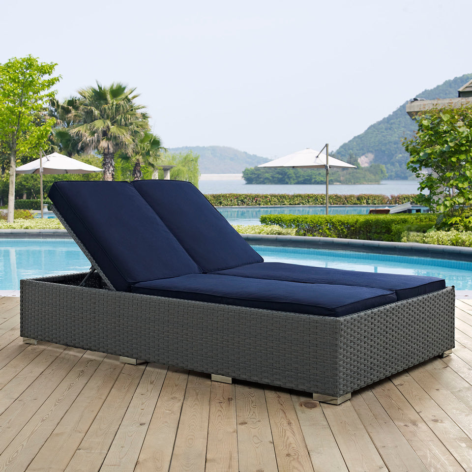 Sojourn Outdoor Patio Sunbrella® Double Chaise.