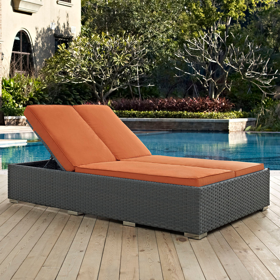 Sojourn Outdoor Patio Sunbrella® Double Chaise.