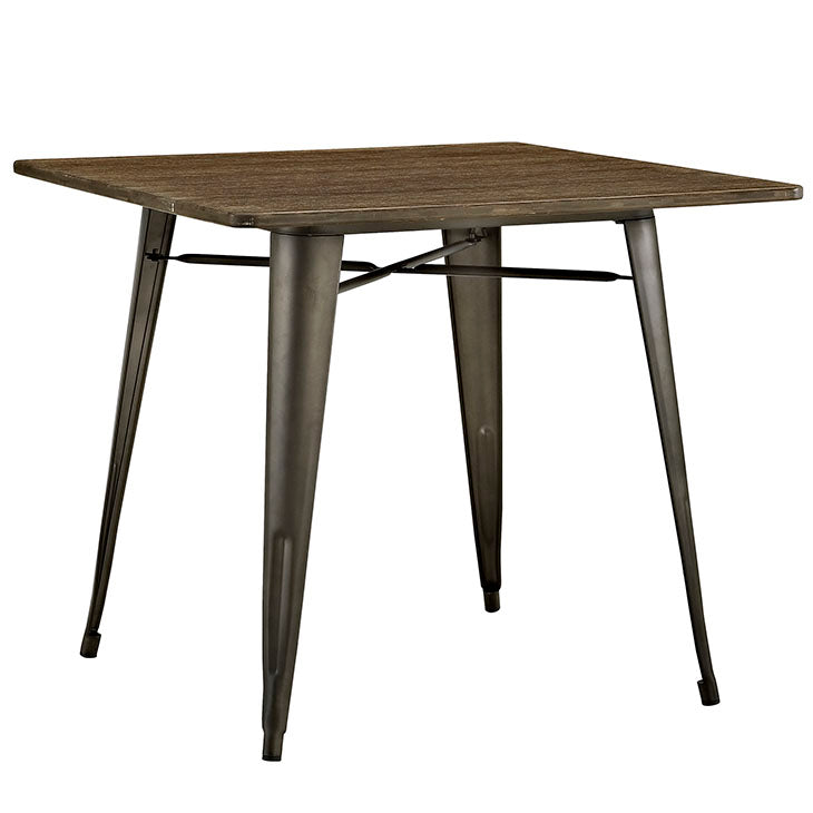 Alacrity 36 inch square wood dining table in brown.