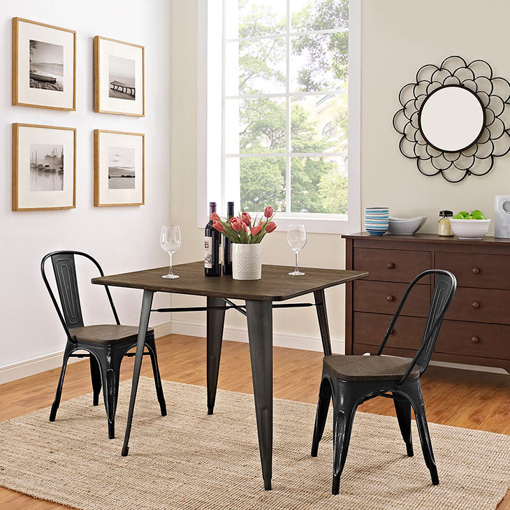 Alacrity 36 inch square wood dining table in brown.