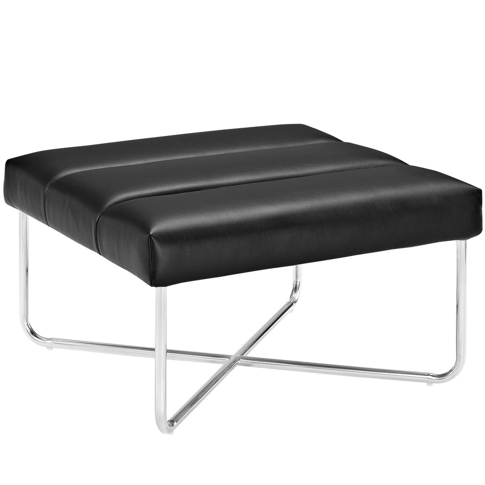 Reach Upholstered Vinyl Ottoman.