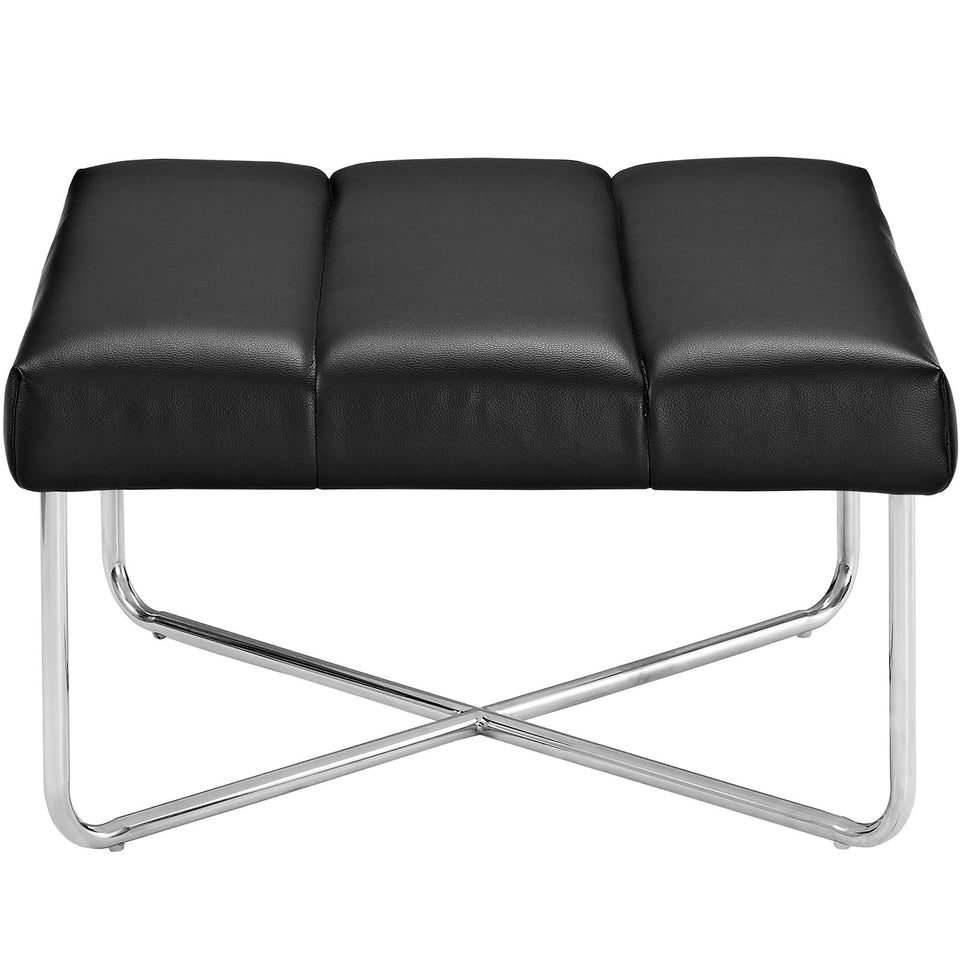 Reach Upholstered Vinyl Ottoman.