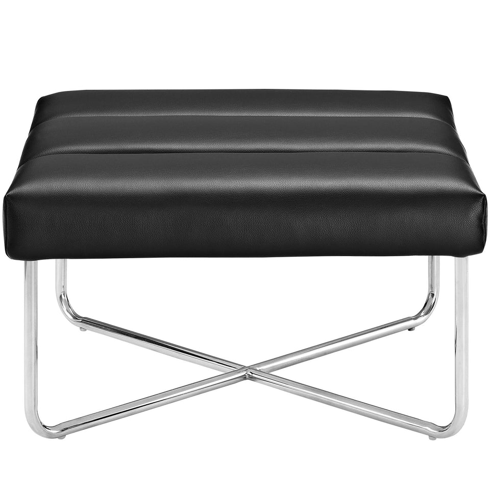 Reach Upholstered Vinyl Ottoman.