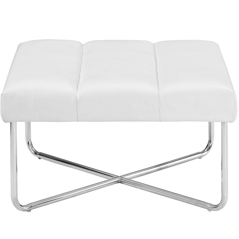 Reach Upholstered Vinyl Ottoman.