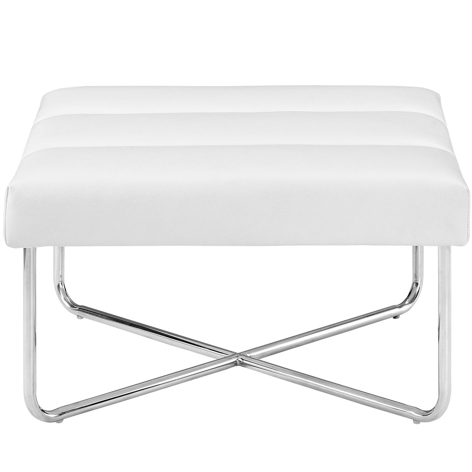 Reach Upholstered Vinyl Ottoman.