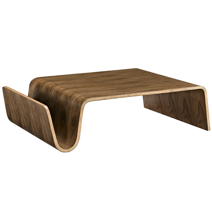 Polaris wood coffee table in walnut.