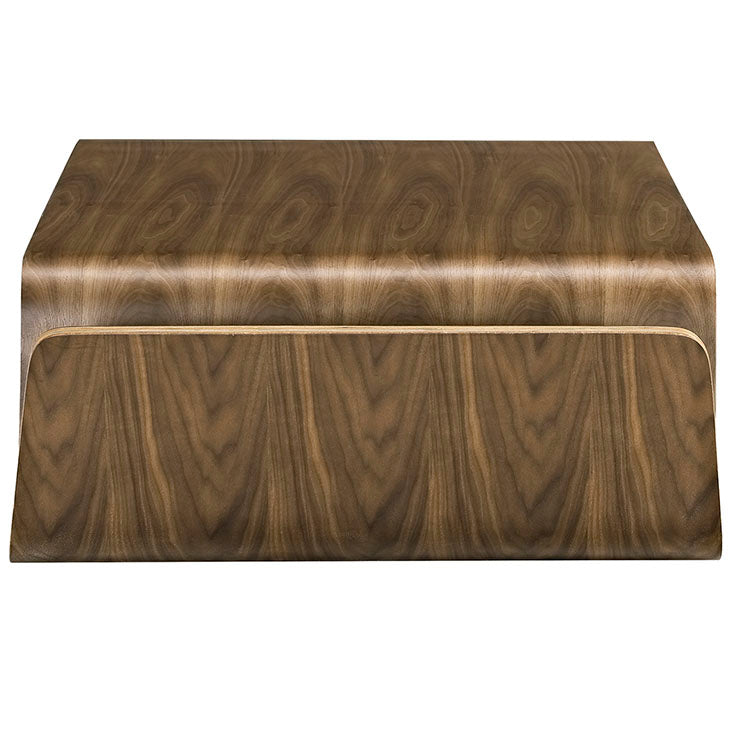Polaris wood coffee table in walnut.