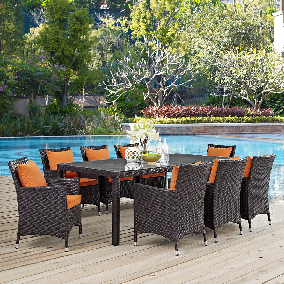 Convene 9 Piece Outdoor Patio Dining Set.