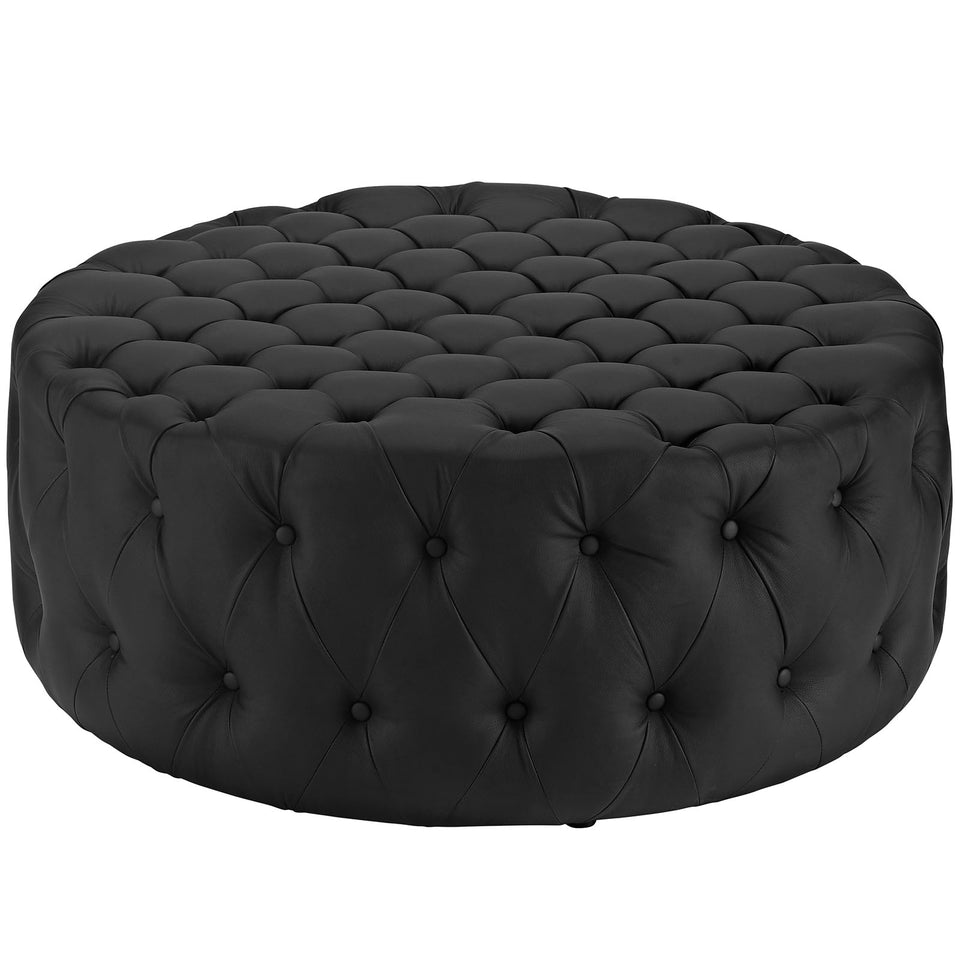 Amour Upholstered Vinyl Ottoman.