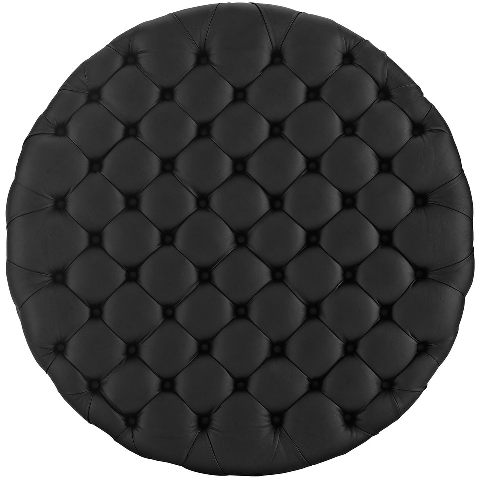 Amour Upholstered Vinyl Ottoman.