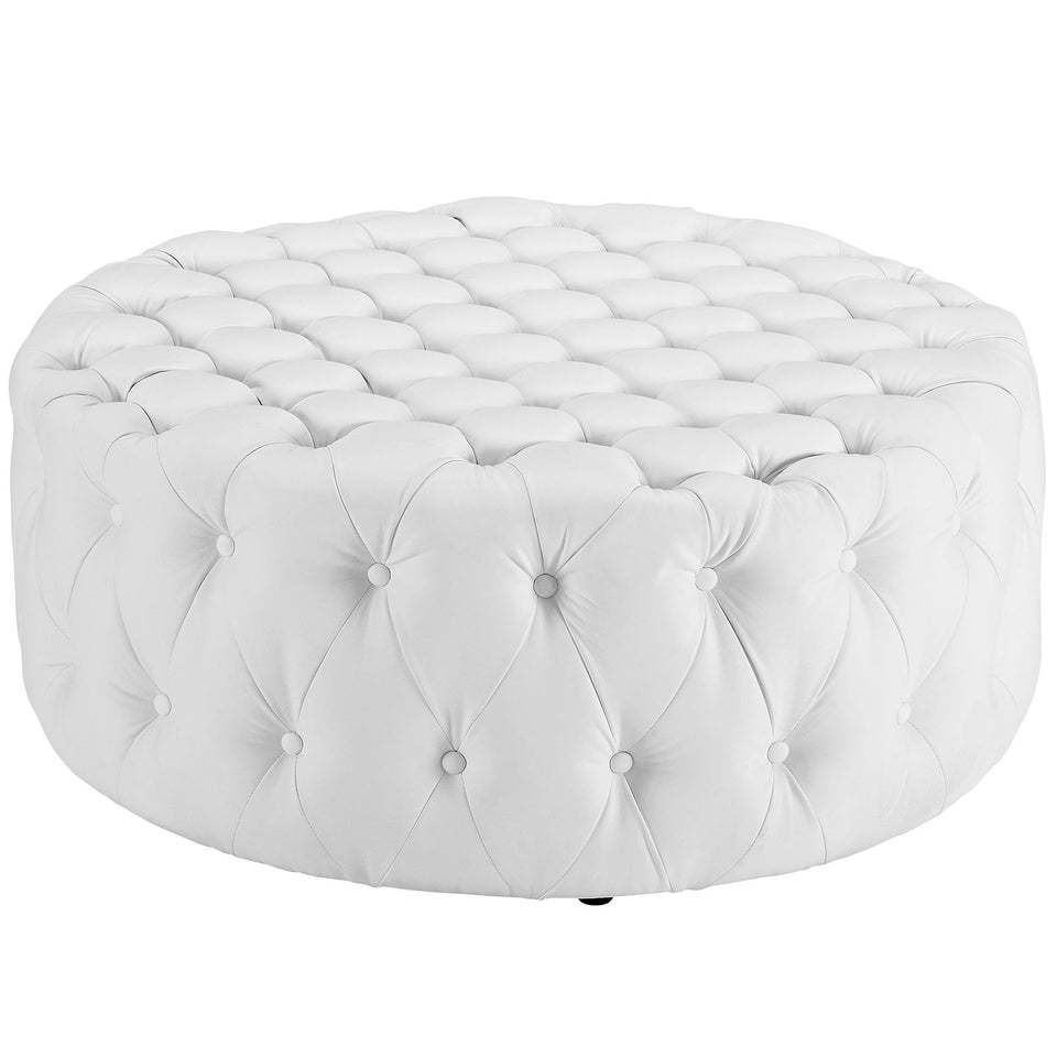 Amour Upholstered Vinyl Ottoman.