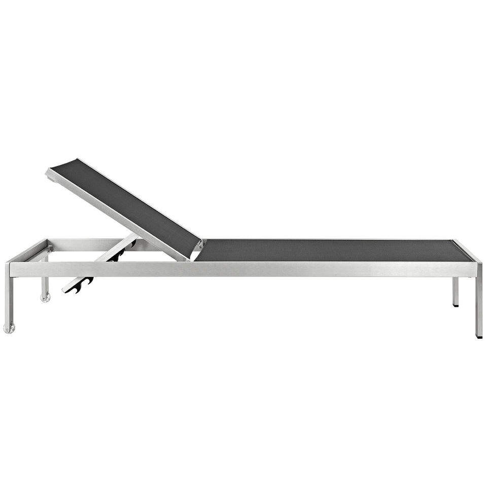 Shore Outdoor Patio Aluminum Mesh Chaise.