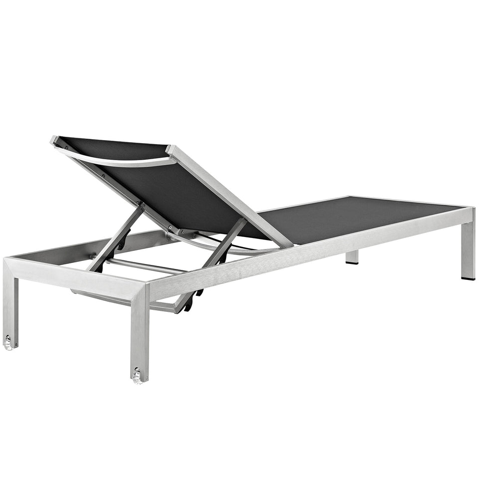 Shore Outdoor Patio Aluminum Mesh Chaise.