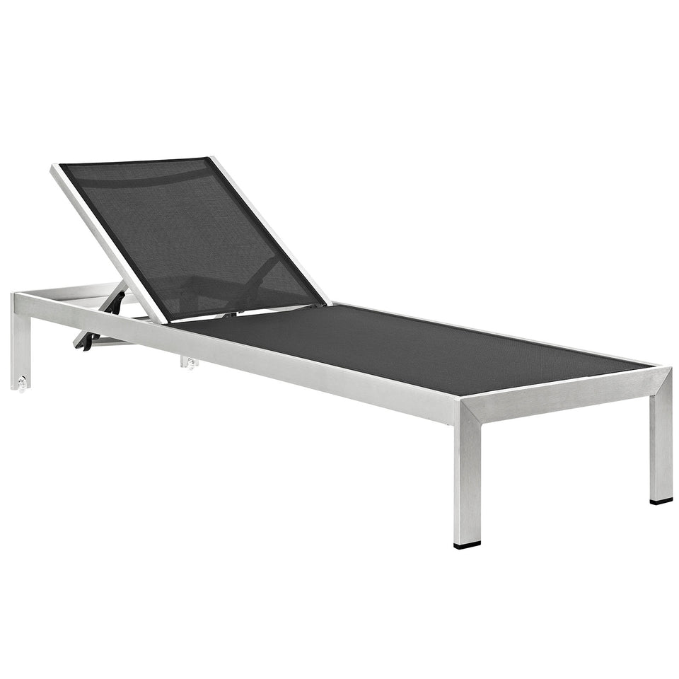 Shore Outdoor Patio Aluminum Mesh Chaise.