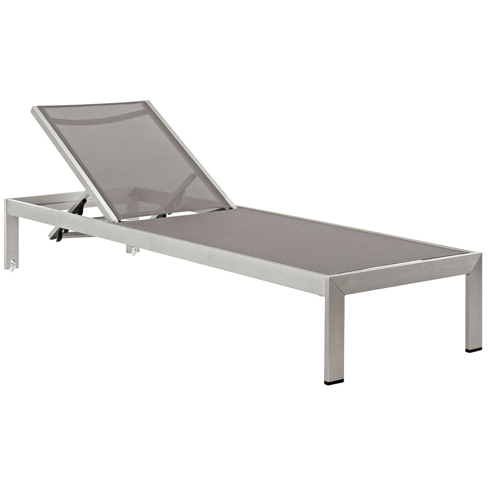 Shore Outdoor Patio Aluminum Mesh Chaise.