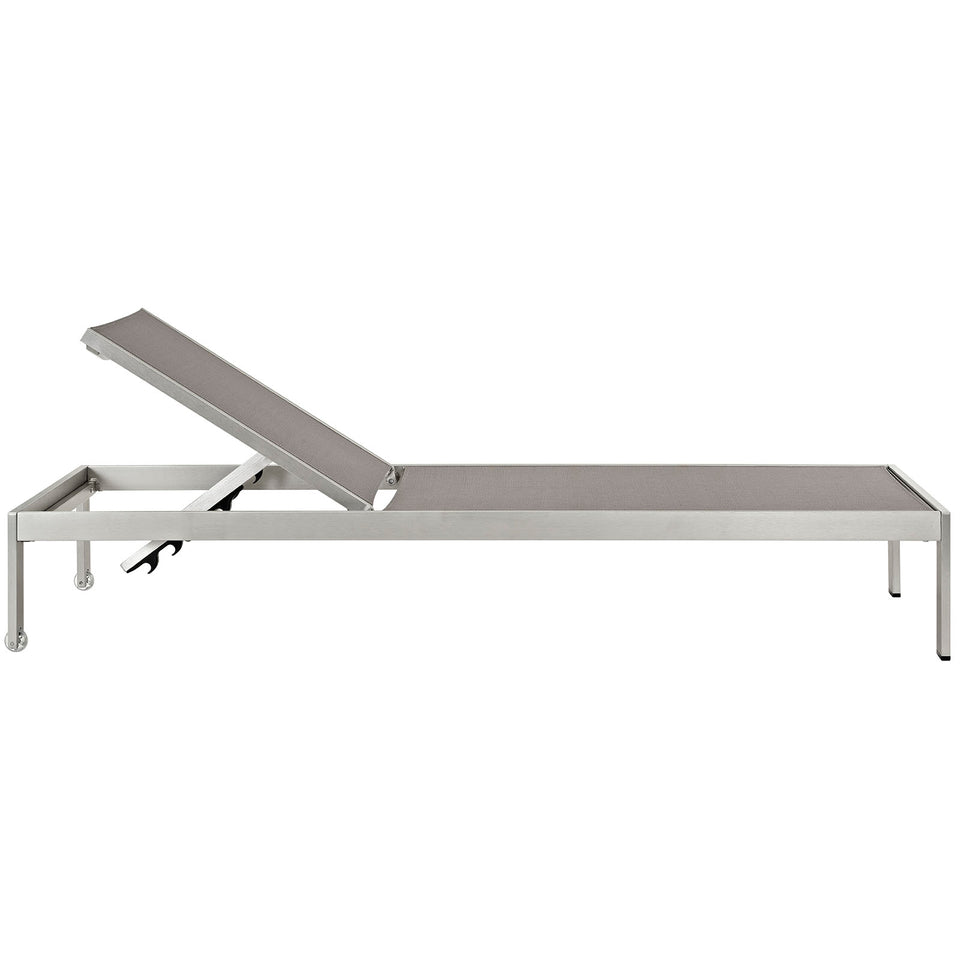 Shore Outdoor Patio Aluminum Mesh Chaise.