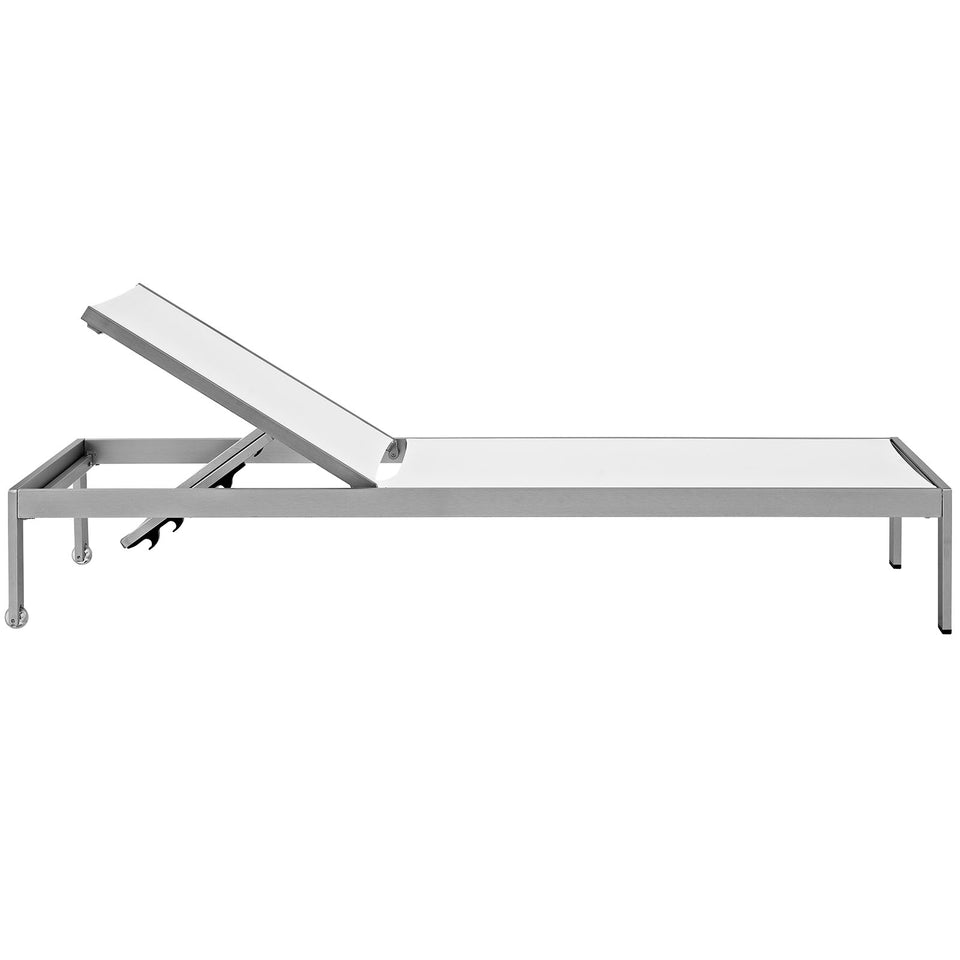 Shore Outdoor Patio Aluminum Mesh Chaise.