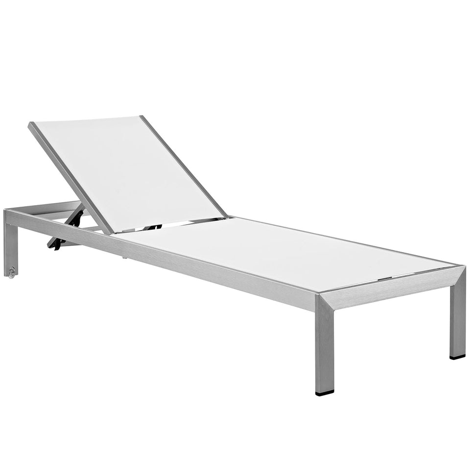 Shore Outdoor Patio Aluminum Mesh Chaise.