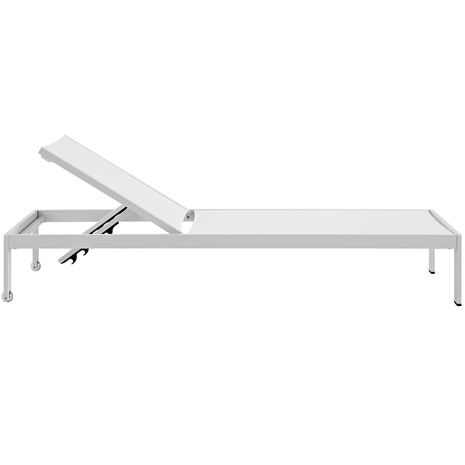 Shore Outdoor Patio Aluminum Mesh Chaise.