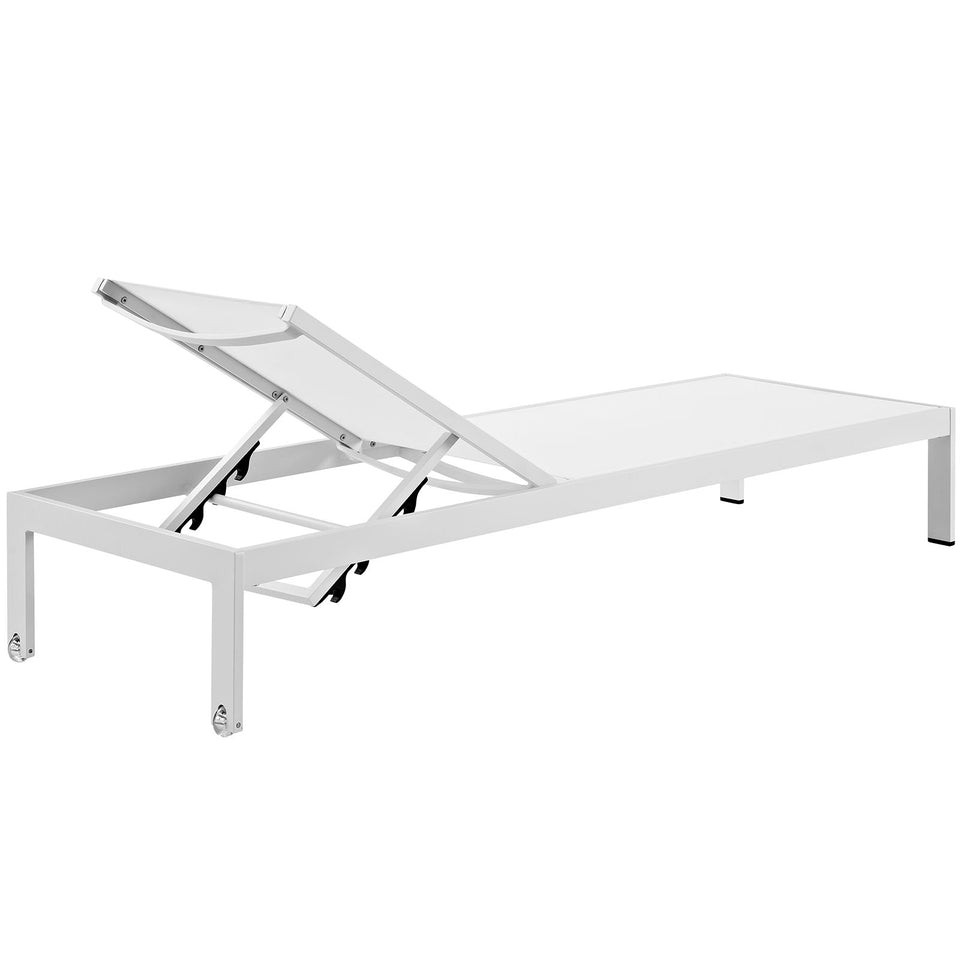 Shore Outdoor Patio Aluminum Mesh Chaise.