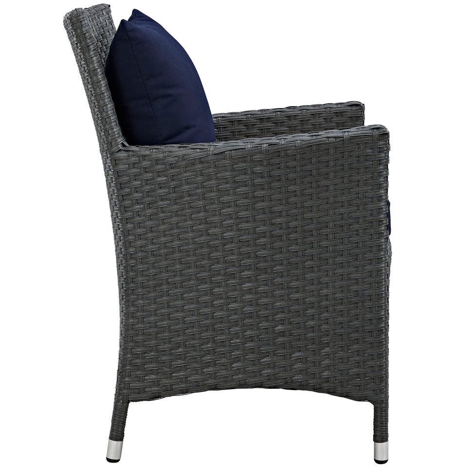 Sojourn 8 Piece Outdoor Patio Sunbrella® Dining Set.