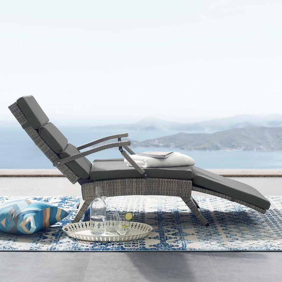 Envisage Chaise Outdoor Patio Wicker Rattan Lounge Chair.