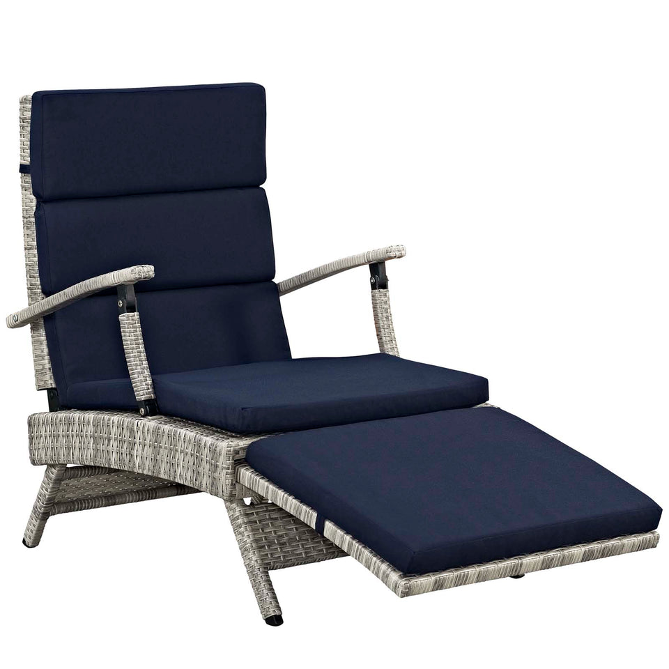 Envisage Chaise Outdoor Patio Wicker Rattan Lounge Chair.