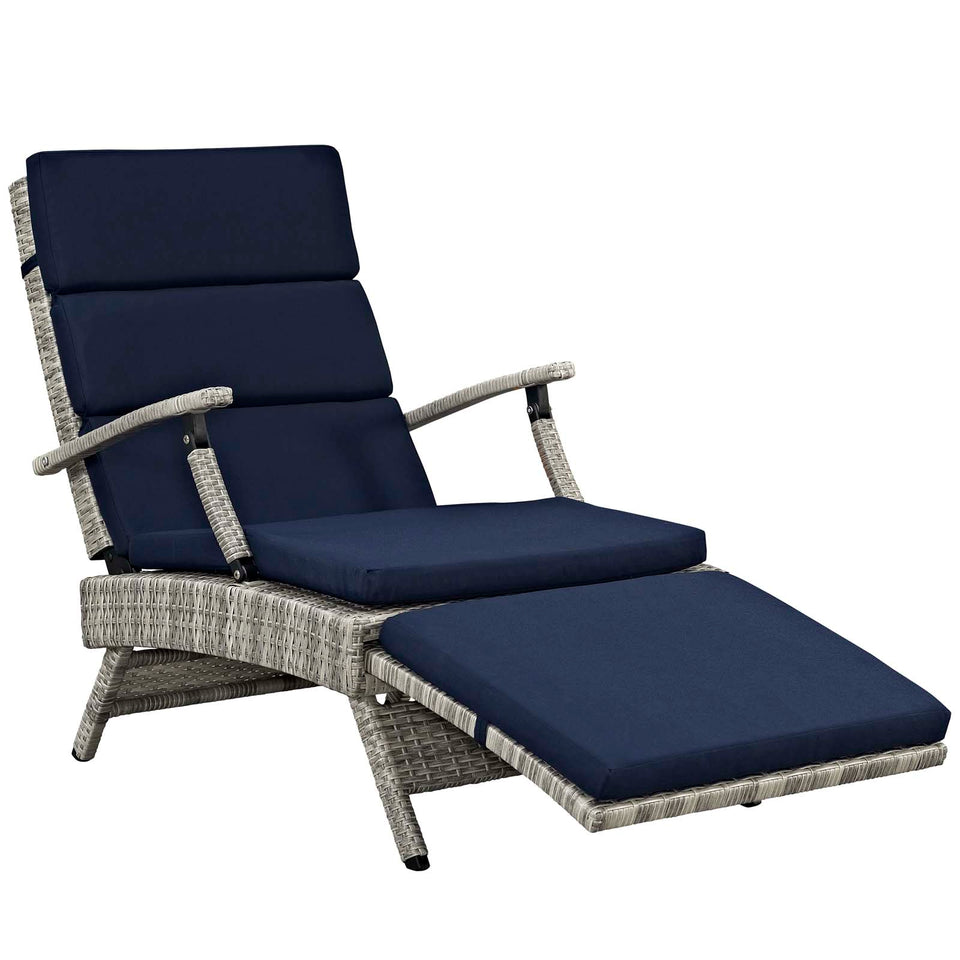 Envisage Chaise Outdoor Patio Wicker Rattan Lounge Chair.