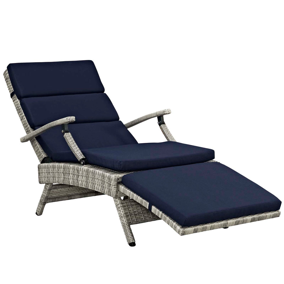 Envisage Chaise Outdoor Patio Wicker Rattan Lounge Chair.