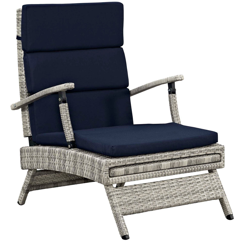 Envisage Chaise Outdoor Patio Wicker Rattan Lounge Chair.