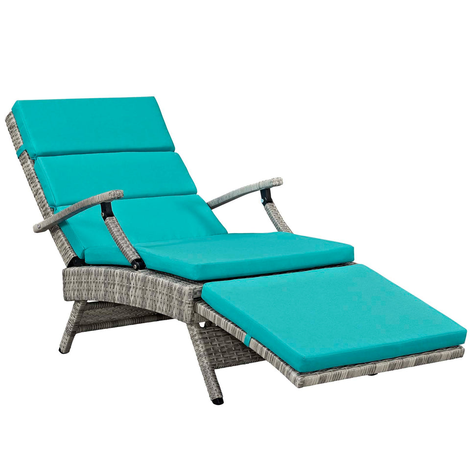 Envisage Chaise Outdoor Patio Wicker Rattan Lounge Chair.