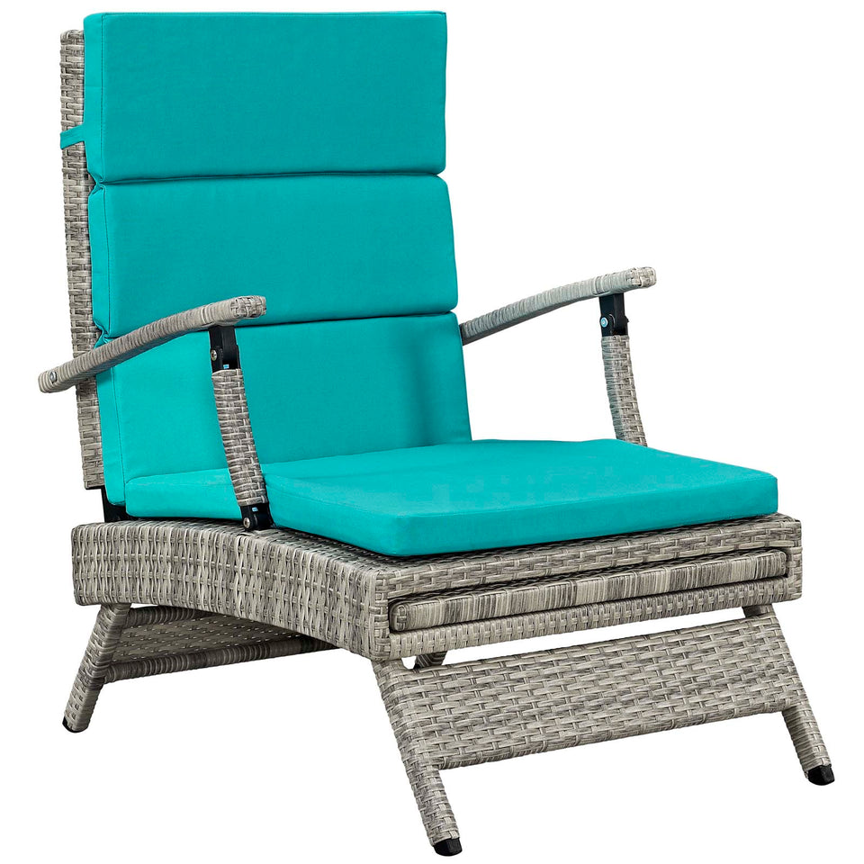 Envisage Chaise Outdoor Patio Wicker Rattan Lounge Chair.