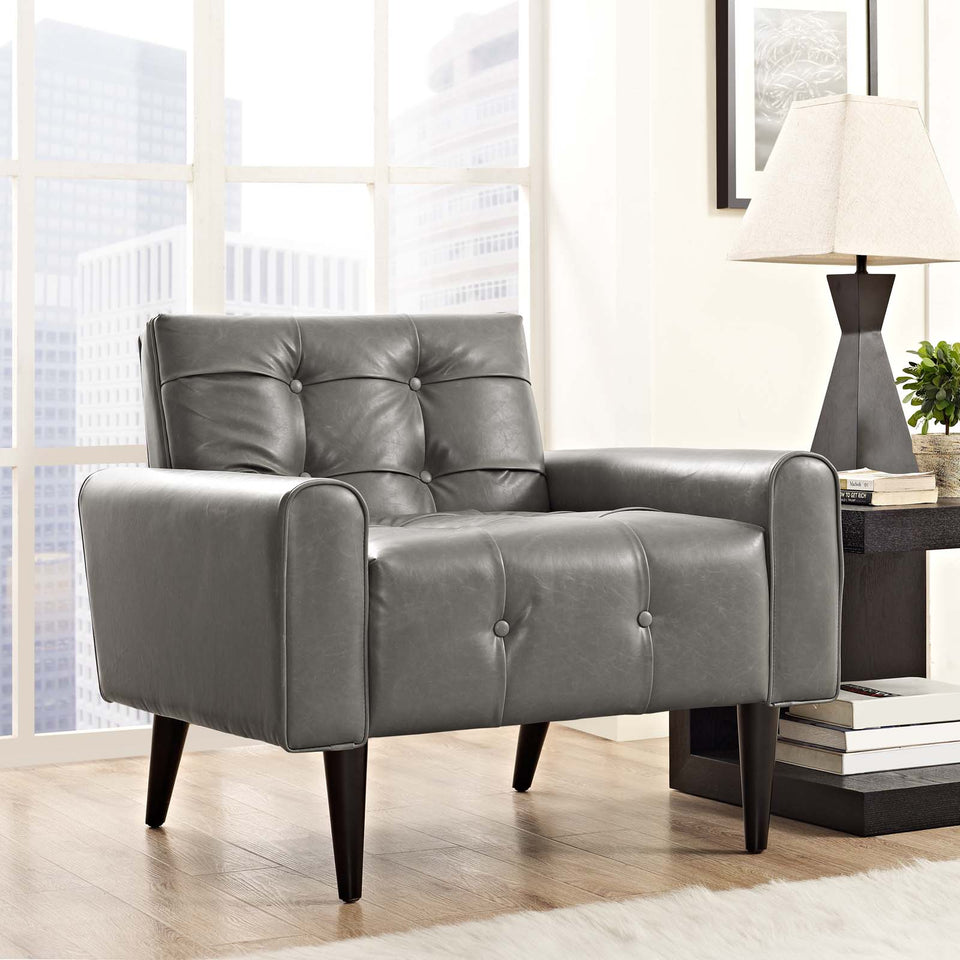 Delve Upholstered Vinyl Accent Chair.