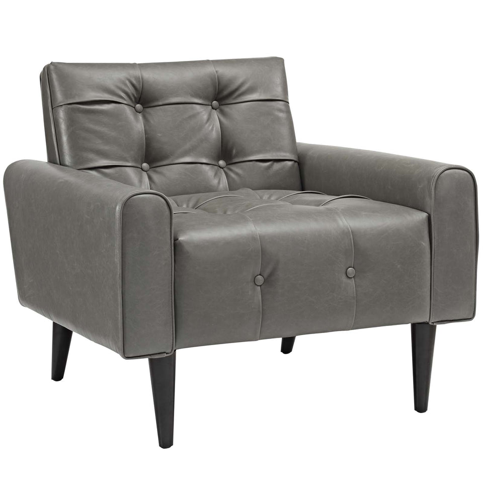 Delve Upholstered Vinyl Accent Chair.