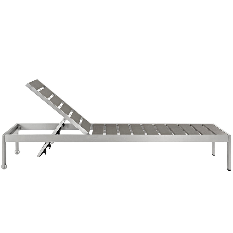 Shore 2 Piece Outdoor Patio Aluminum Set in Silver Gray.