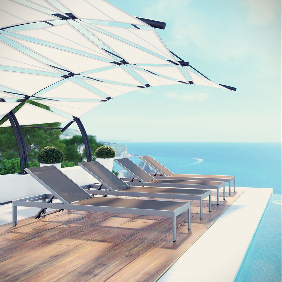Shore Chaise Outdoor Patio Aluminum Set of 4.