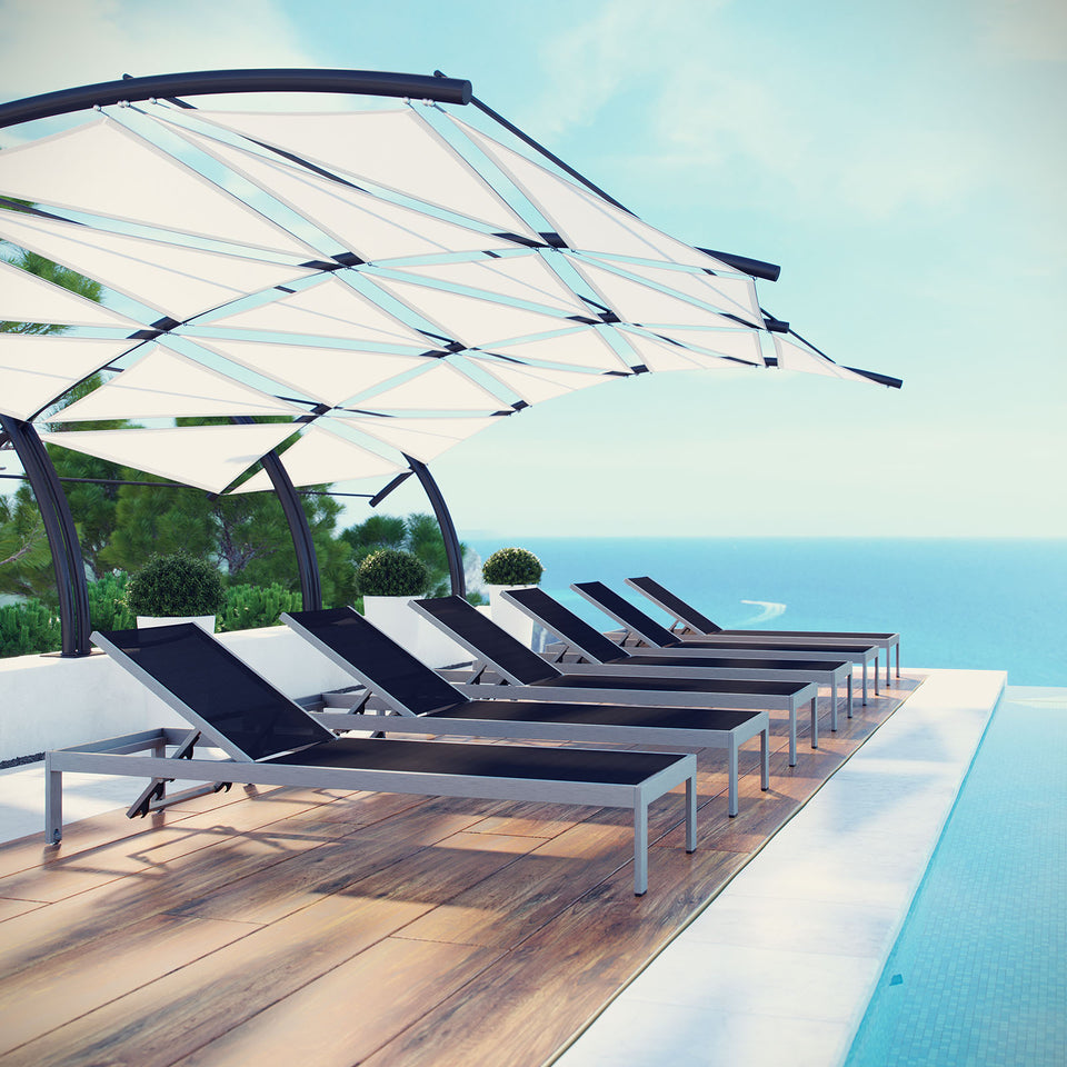 Shore Chaise Outdoor Patio Aluminum Set of 6.