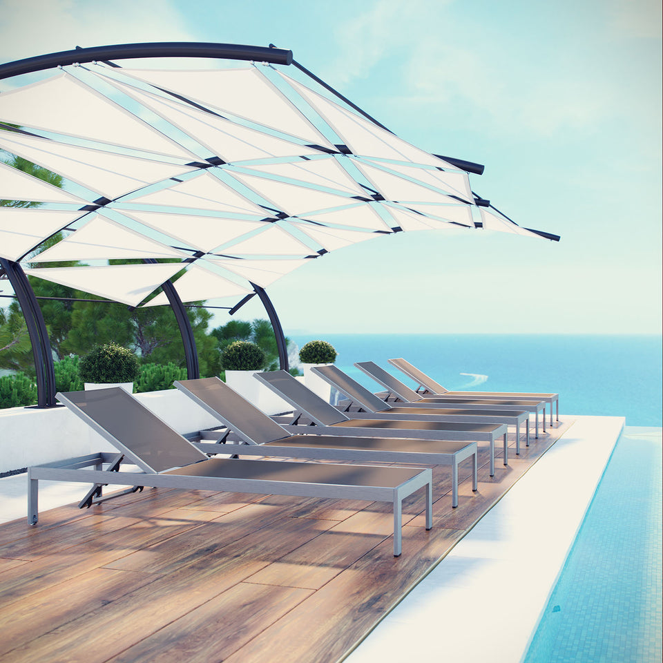 Shore Chaise Outdoor Patio Aluminum Set of 6.