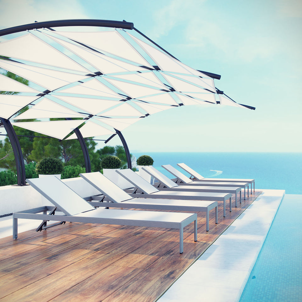 Shore Chaise Outdoor Patio Aluminum Set of 6.