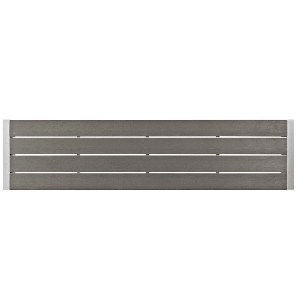 Shore 3 Piece Outdoor Patio Aluminum Dining Set in Silver Gray.