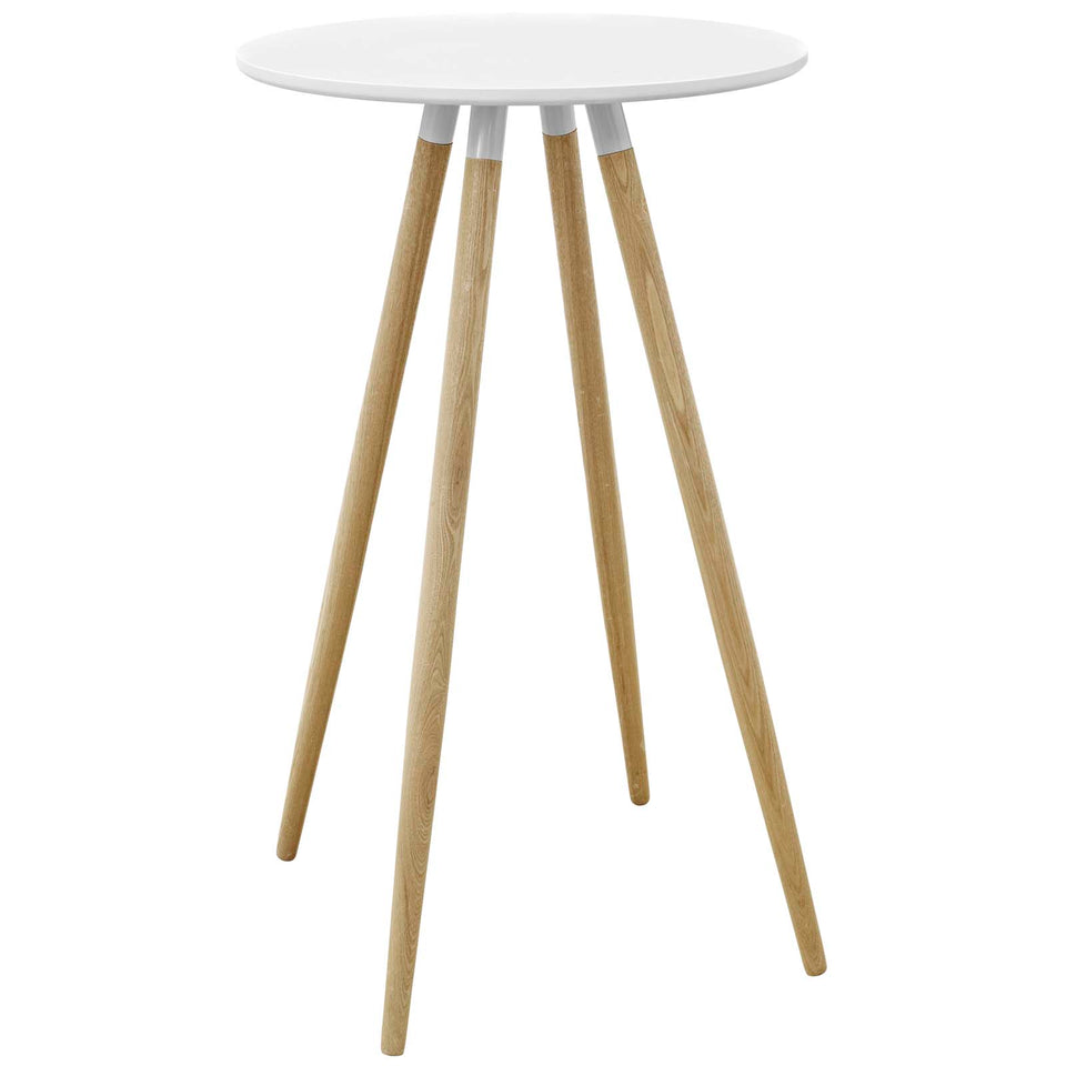 Track Round Bar Table in White.