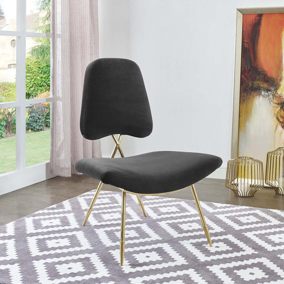 Ponder Performance Velvet Lounge Chair.