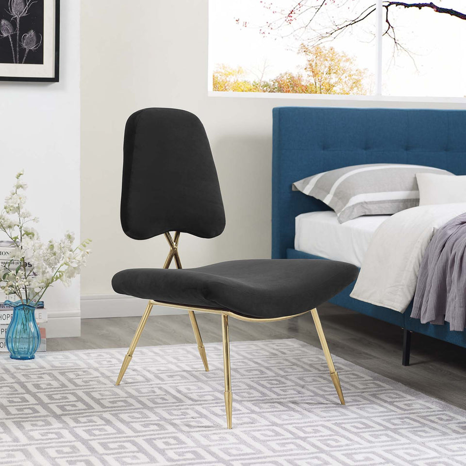 Ponder Performance Velvet Lounge Chair.