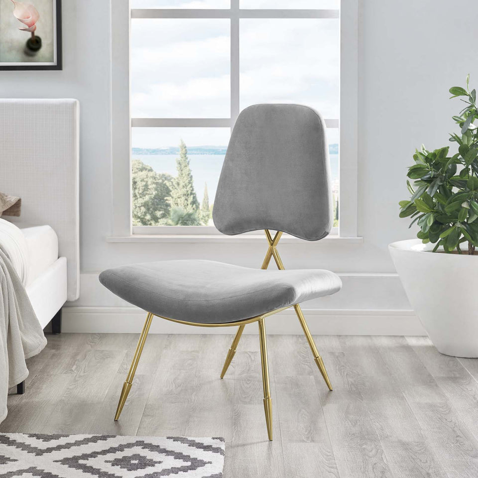 Ponder Performance Velvet Lounge Chair.