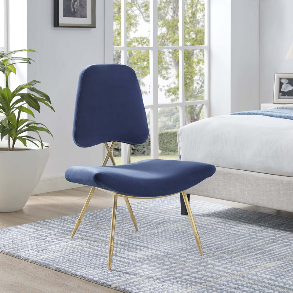 Ponder Performance Velvet Lounge Chair.