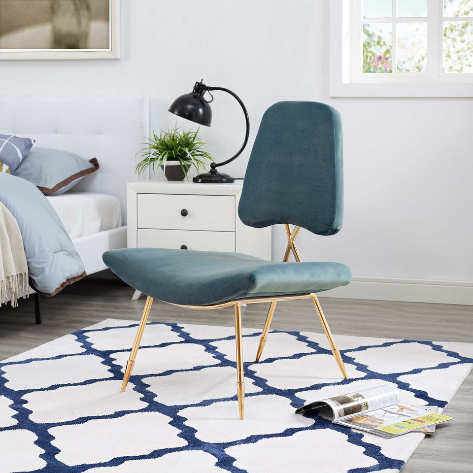 Ponder Performance Velvet Lounge Chair.