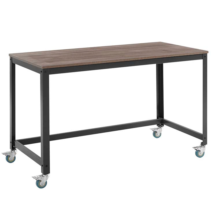 Vivify computer office desk in gray walnut.