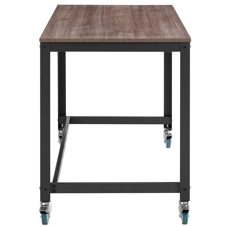 Vivify computer office desk in gray walnut.